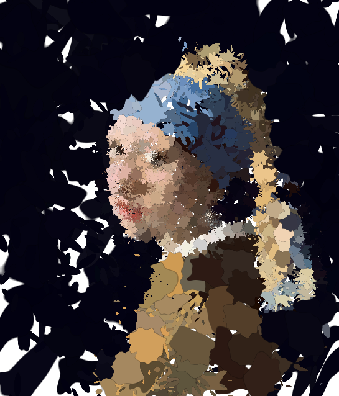 Girl with a pearl earring, using an iPad, Apple Pencil and painting