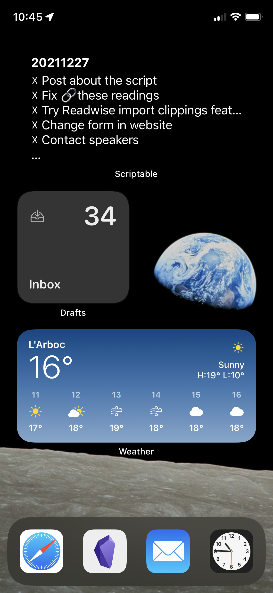 Here&rsquo;s how it looks on my phone home (topmost widget)